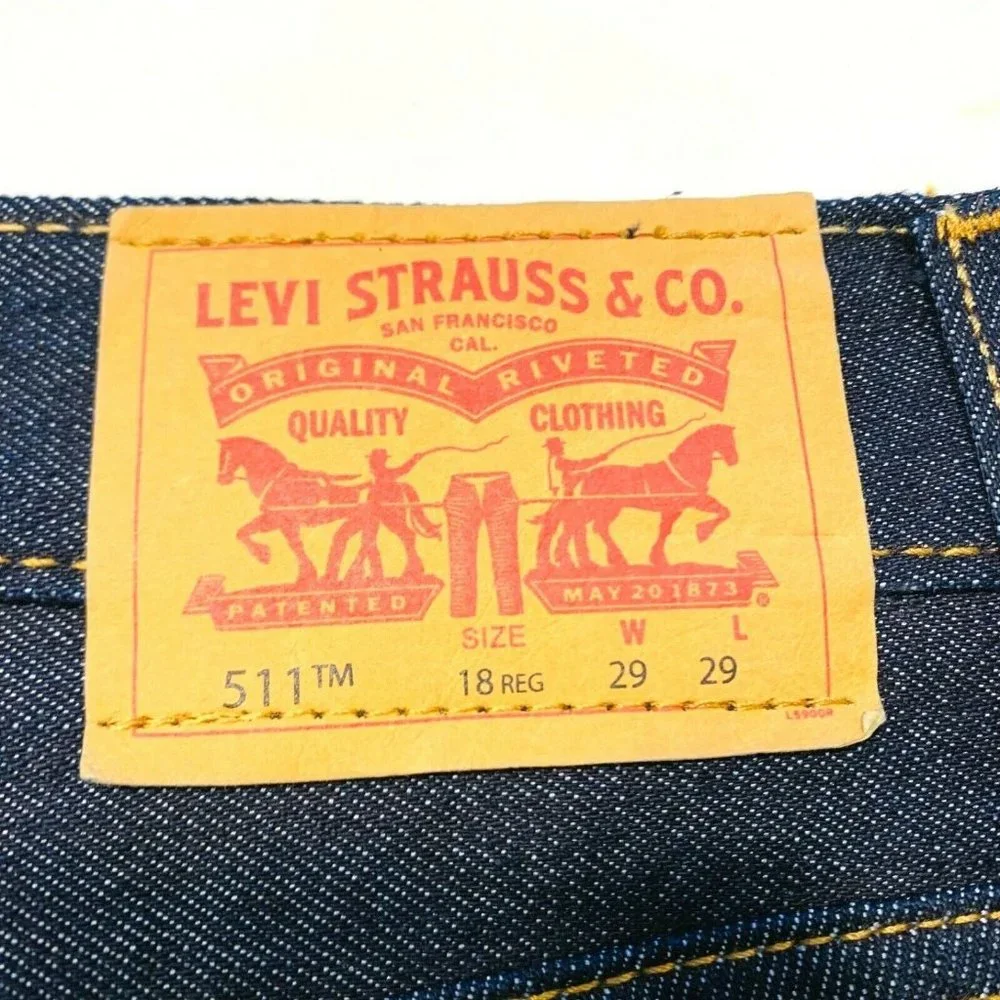 Levi’s 511 Slim Fit Jeans Womens 18 Reg‎ (30x31.5) Mid Rise Dark Wash Denim NWOT